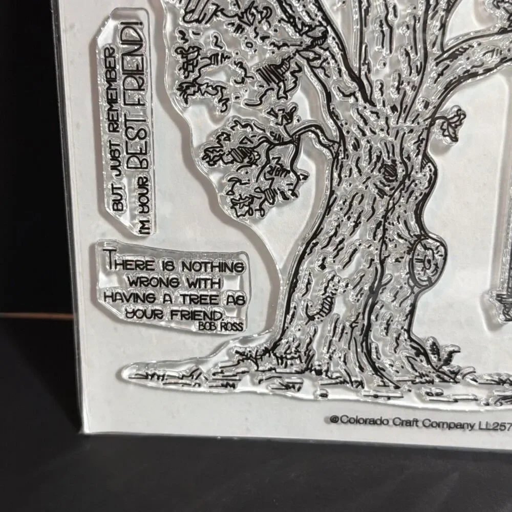 Reflection Tree CLEAR Rubber Stamps Set Colorado Craft Company LL257